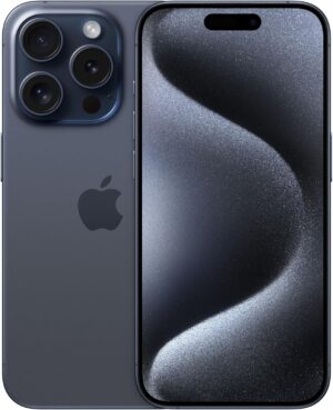 Apple iPhone 15 Pro, 128GB, Blue Titanium - Unlocked (Renewed)